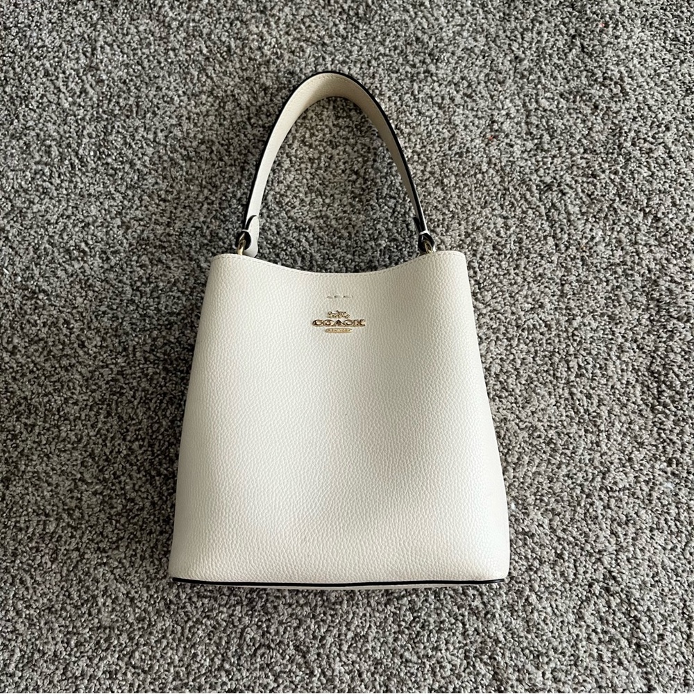 Coach Ivory Leather Bucket Shoulder Bag